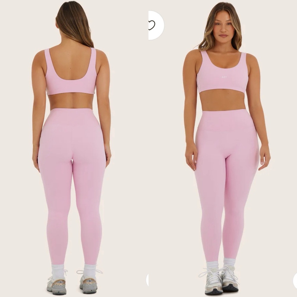 NWT Set Active SPORTBODY® SPORTY HIGH-RISE LEGGINGS in Primrose Light Pink